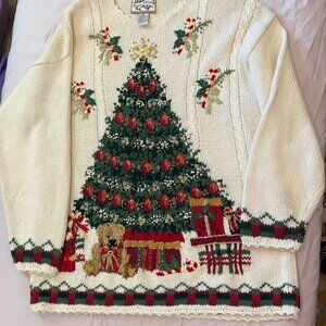 Vintage Women's Ugly Christmas Sweater Christmas Tree XL Heirloom Collectibles